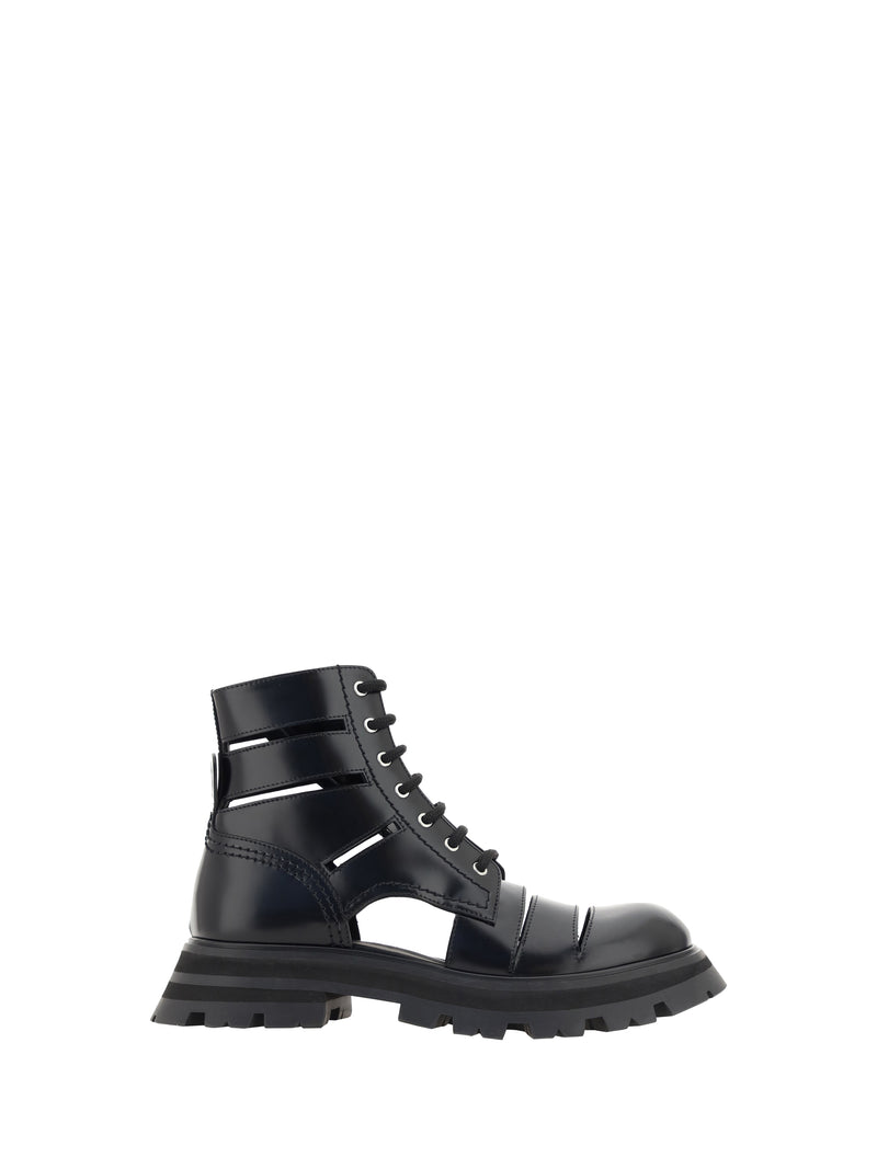 Alexander McQueen Botas de combate Alexander McQueen Wander negras - World Class Fashion