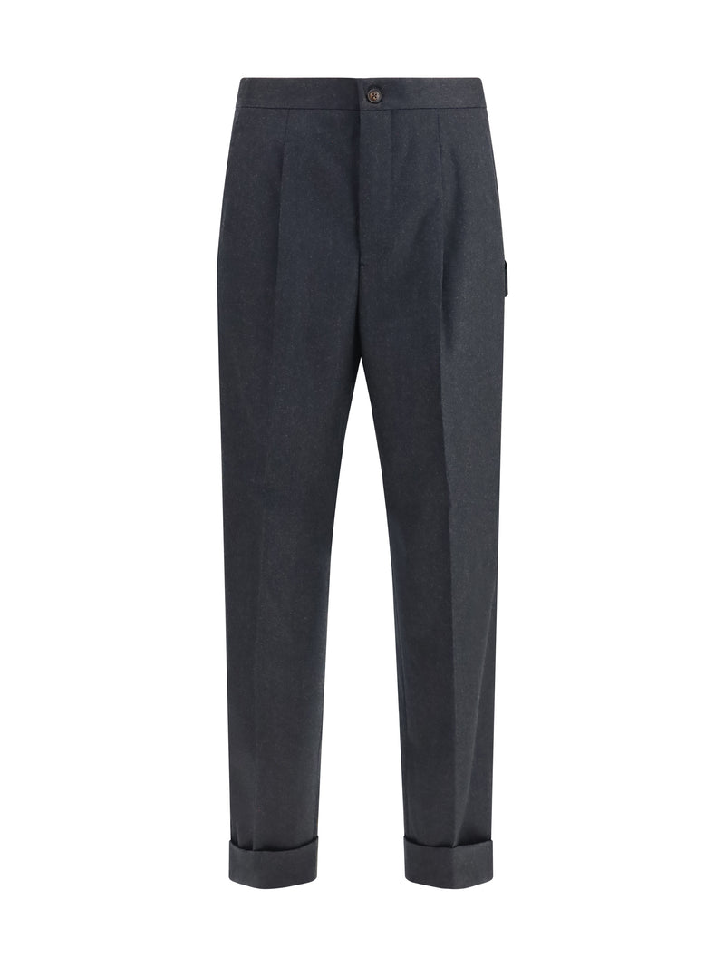 Umit Benan Umit Benan Tailored Wool Pants Dark Grey - World Class Fashion