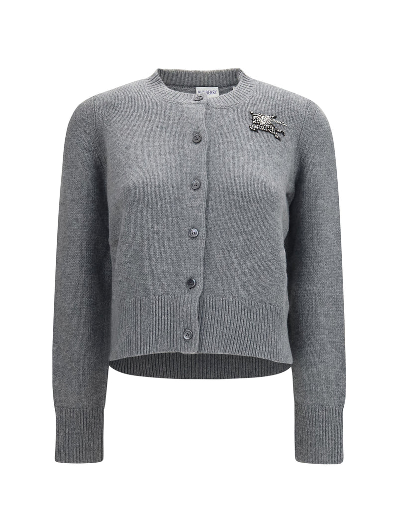 Burberry Burberry Wool Cashmere Cardigan Grey Melange - World Class Fashion