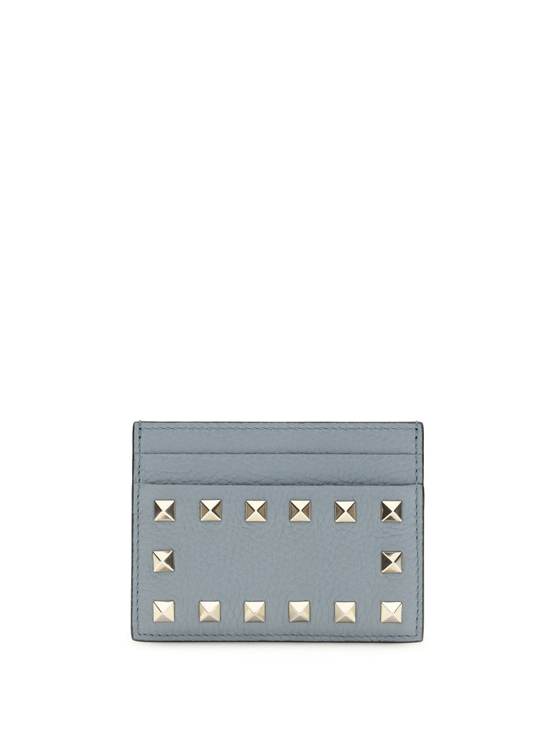 Valentino Garavani Valentino Garavani Rockstud Card Holder Stone Grey - World Class Fashion