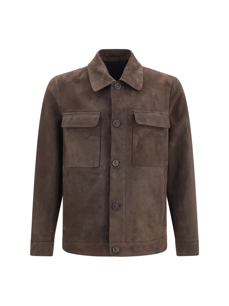 Salvatore Santoro Salvatore Santoro Sheepskin Leather Jacket Dark Brown - World Class Fashion