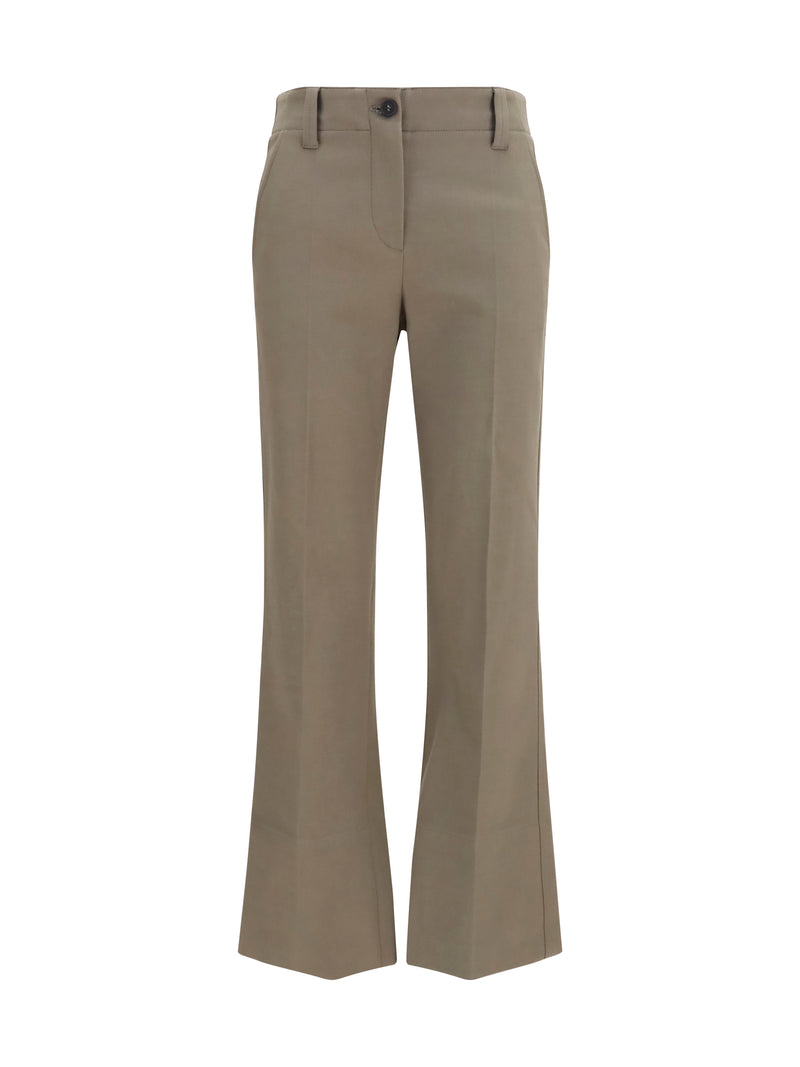 Brunello Cucinelli Brunello Cucinelli Pantalones Acampanados Slim Tea Leaf - World Class Fashion