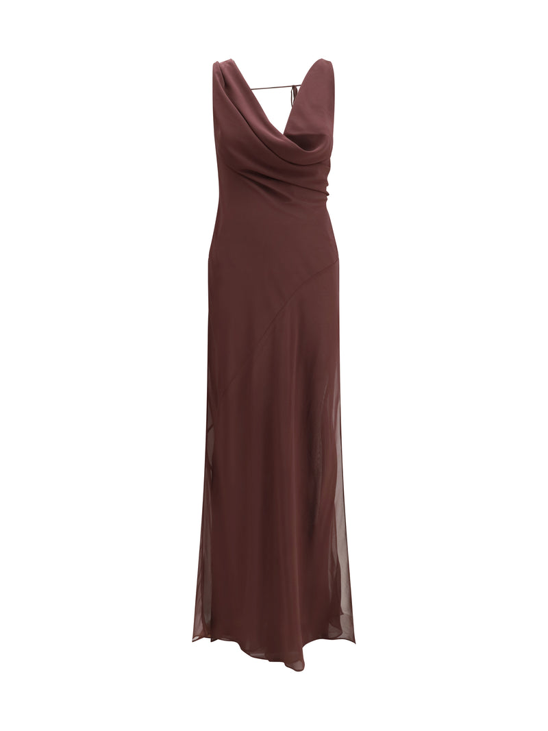 The Andamane The Andamane Minerva Long Dress Aubergine - World Class Fashion
