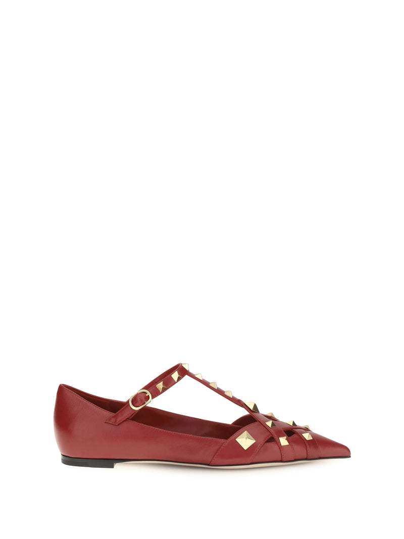 Valentino Garavani Valentino Garavani Studdy Ballerinas In Kidskin - World Class Fashion