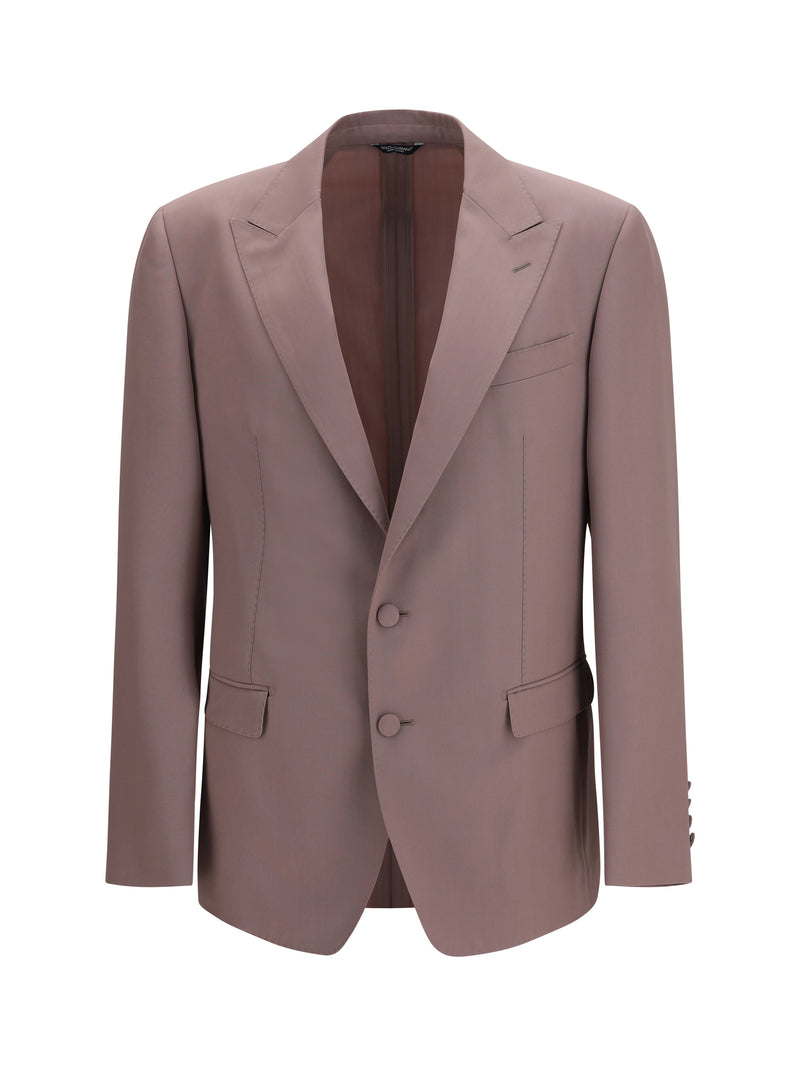 Dolce & Gabbana Dolce & Gabbana Single-breasted Wool Poplin Jacket Marrone - World Class Fashion