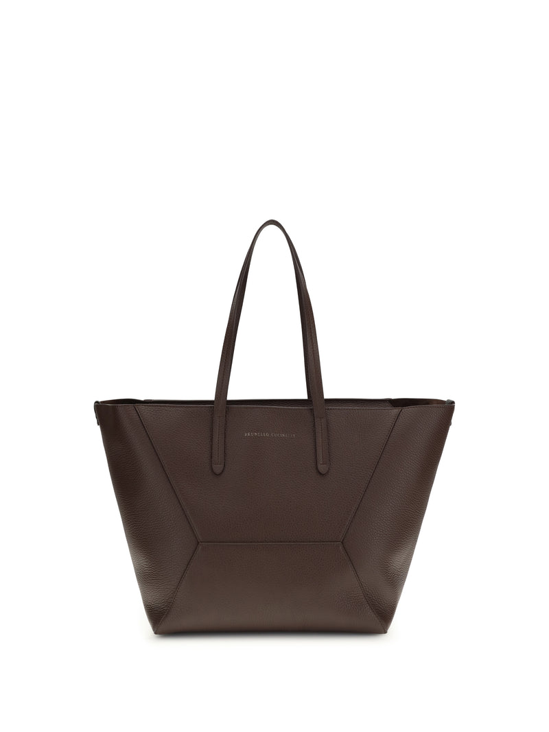Brunello Cucinelli Brunello Cucinelli Leather Tote Bag Burgundy - World Class Fashion