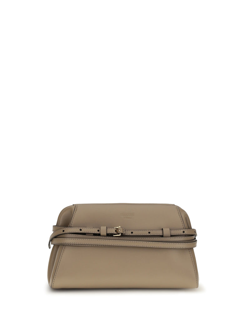 Moschino Moschino Belt-detail Clutch Ecru - World Class Fashion