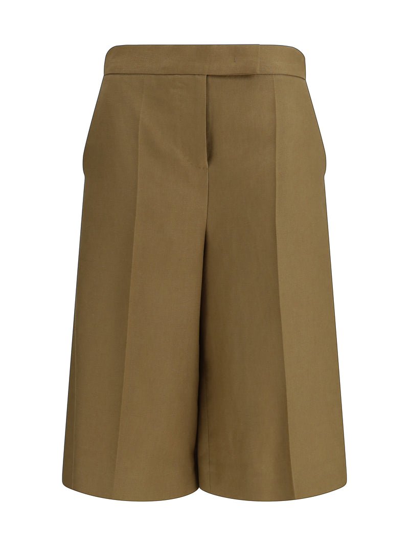 Max Mara Max Mara Linen Bermuda Shorts Sabbia - World Class Fashion