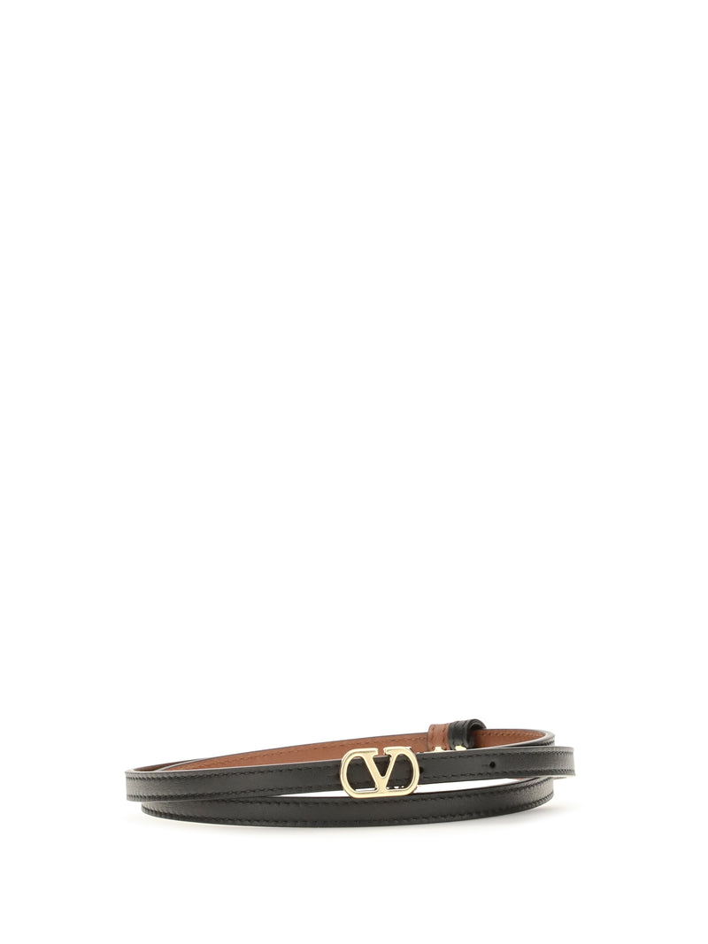 Valentino Garavani Valentino Garavani Reversible Vlogo Signature Glossy Calfskin Belt - World Class Fashion