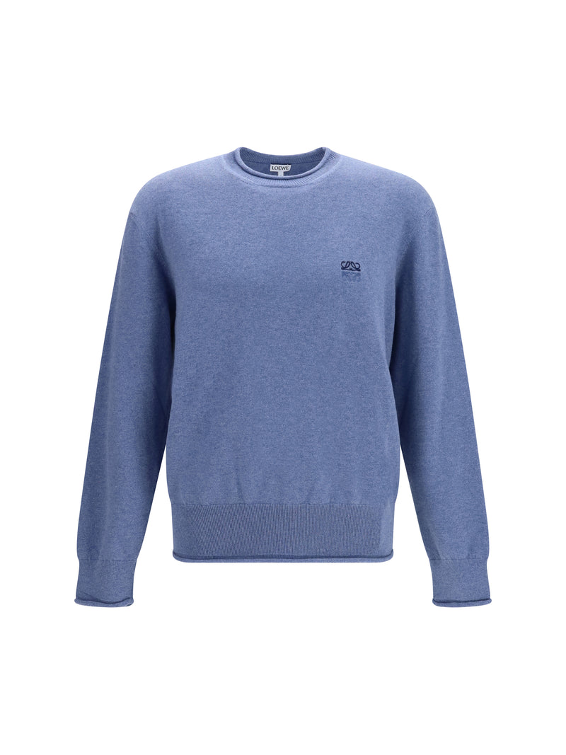 Loewe Loewe Cotton and Cashmere Sweater Light Blue - World Class Fashion