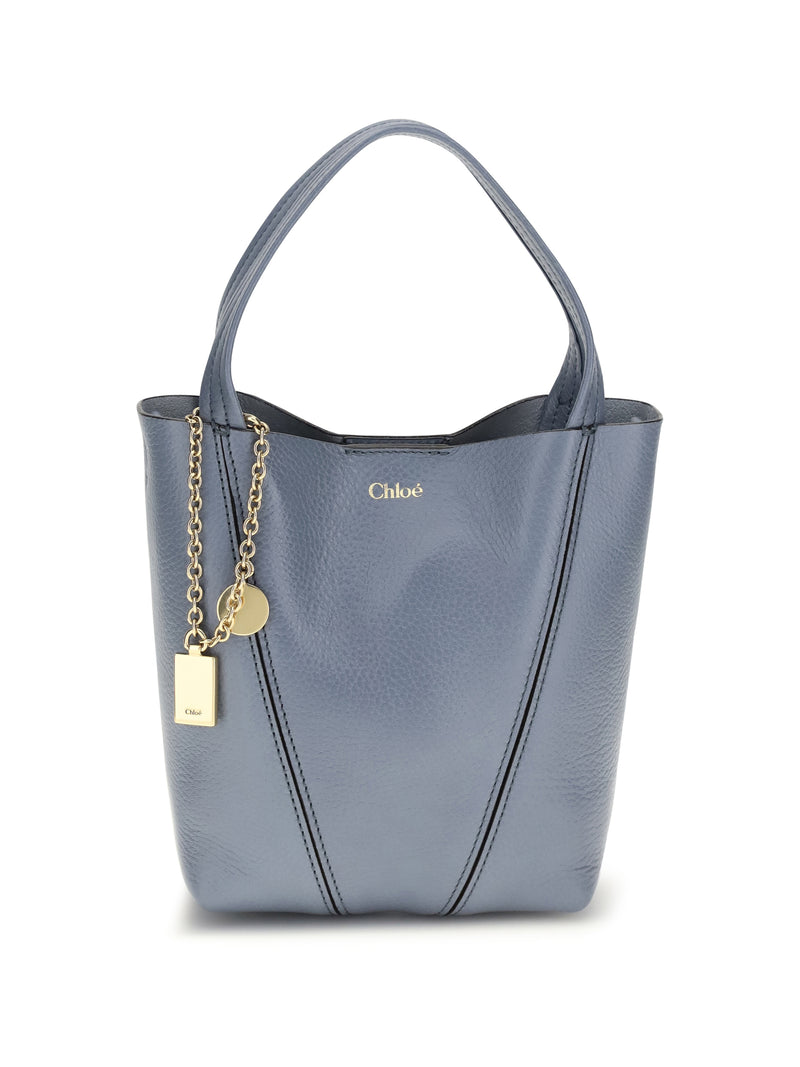 Chloe Bolso de hombro Chloé Spin azul ceniza - World Class Fashion
