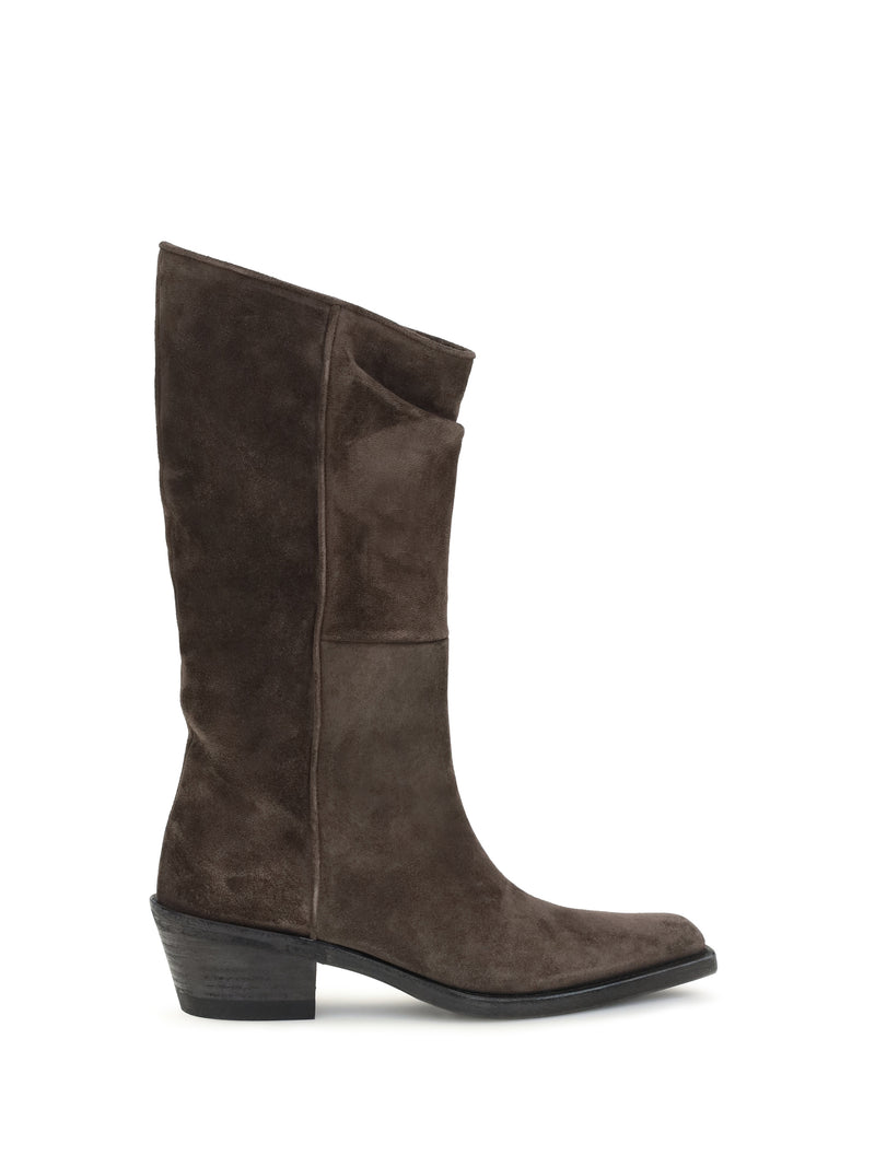 Khaite Khaite Clive Suede Boots Umber Women - World Class Fashion