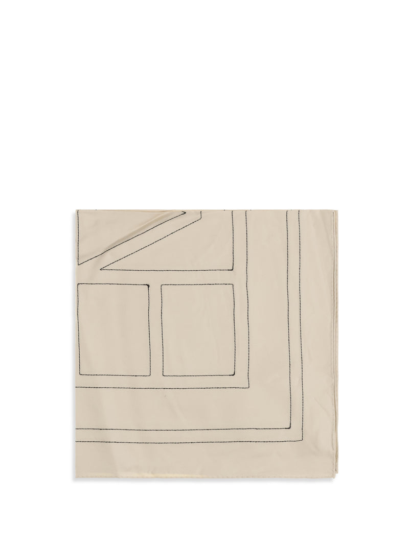 Toteme Toteme Silk Scarf With Embroidery Ivory - World Class Fashion