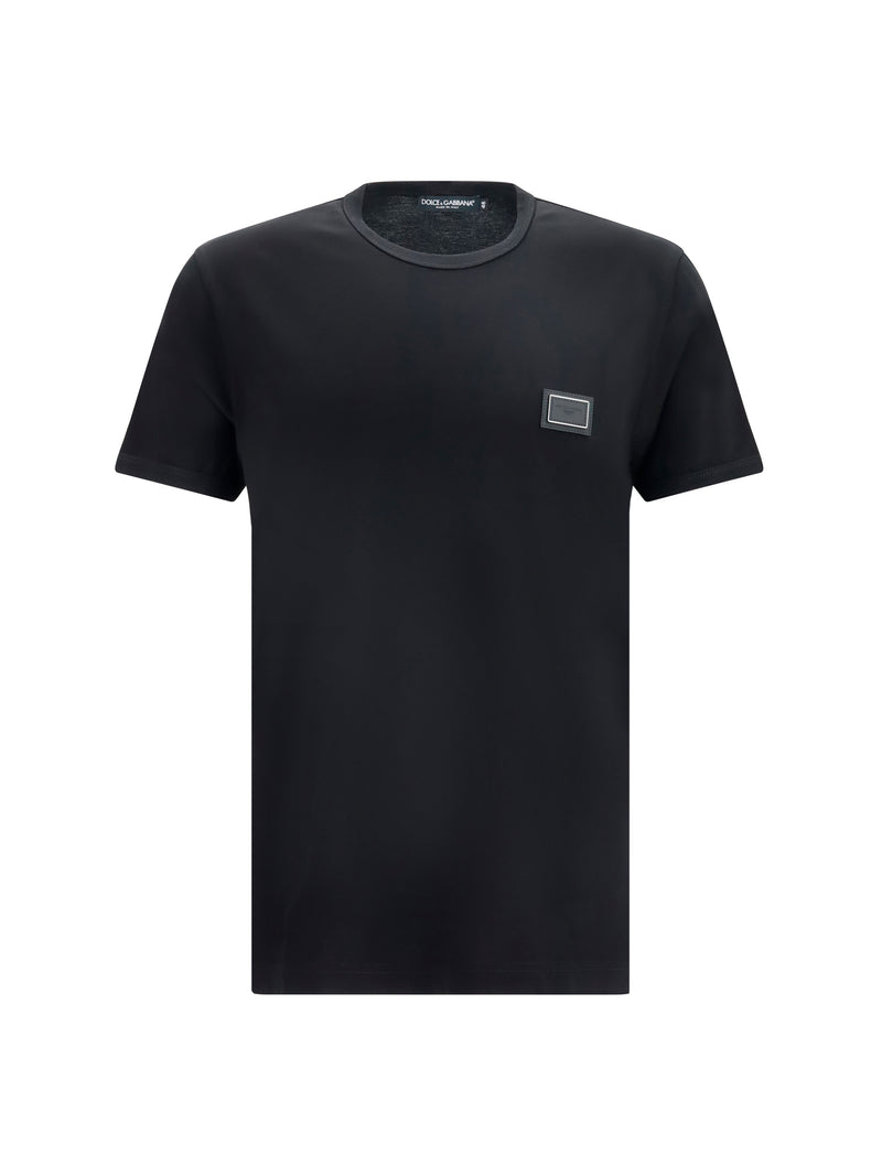 Dolce & Gabbana Dolce & Gabbana Cotton T-shirt With Logo Plaque - World Class Fashion