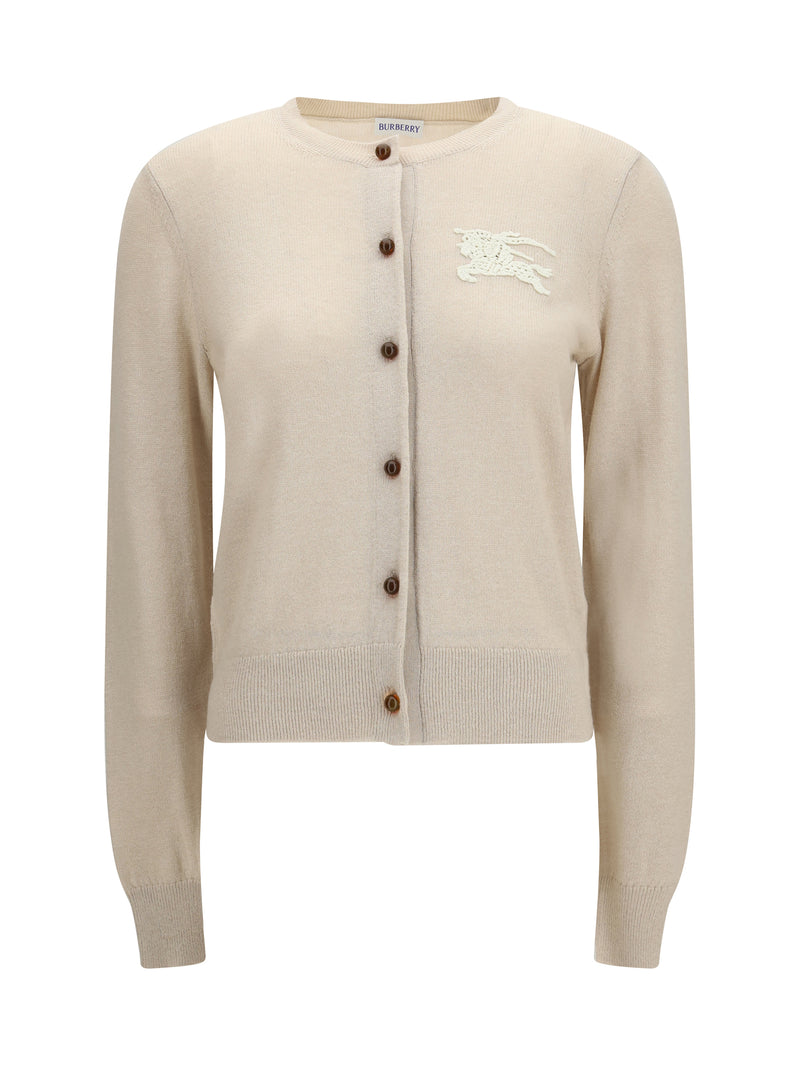 Burberry Burberry Ekd Cotton-Wool Cardigan Easel Beige - World Class Fashion