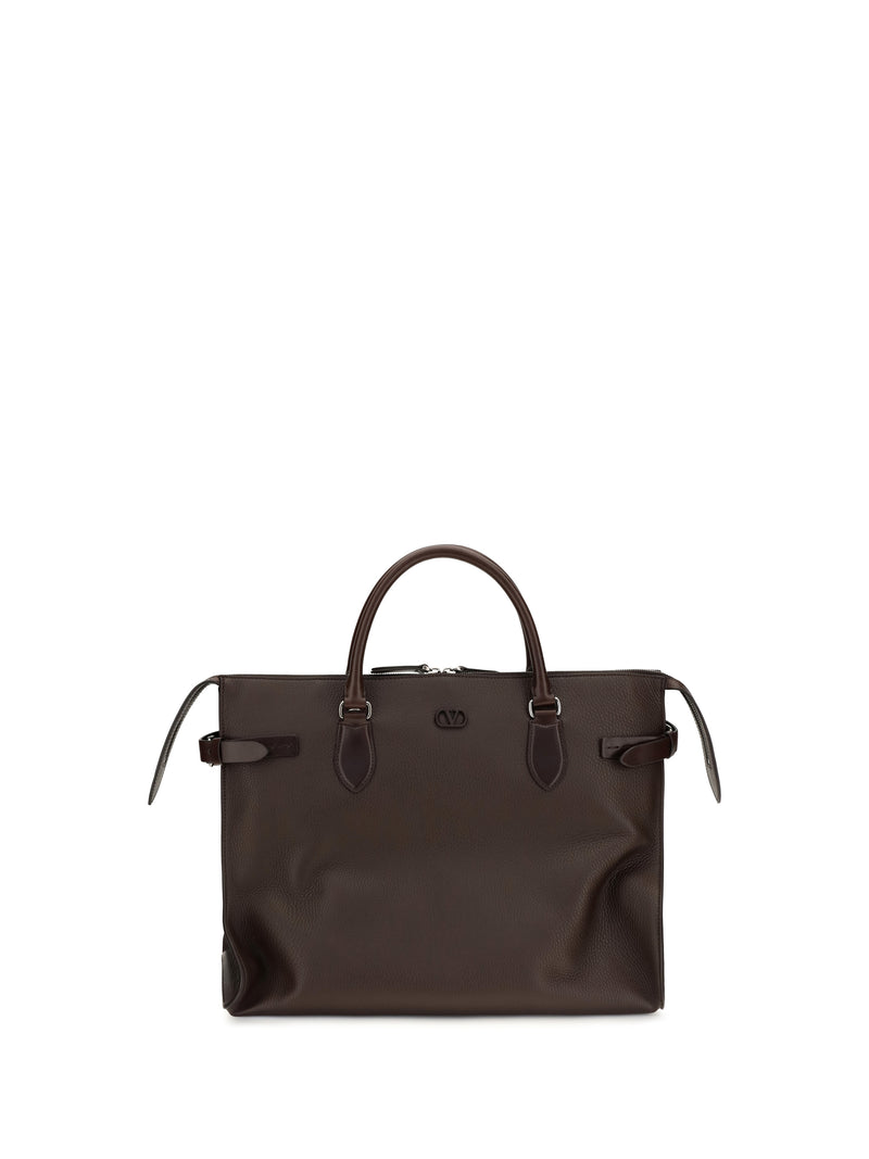 Valentino Garavani Valentino Garavani Large Antibes Top Handle Bag Oak Brown - World Class Fashion