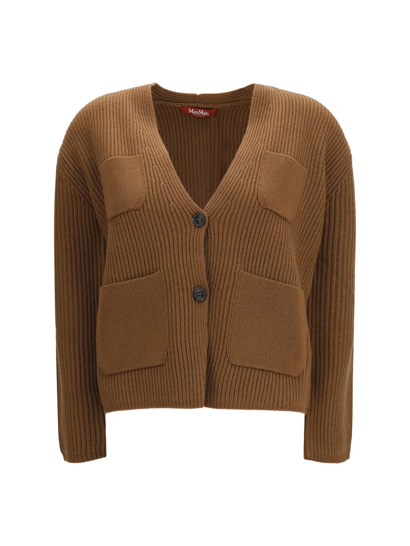 Max Mara Studio Max Mara Studio Filtro Wool Cashmere Cardigan Castagna - World Class Fashion