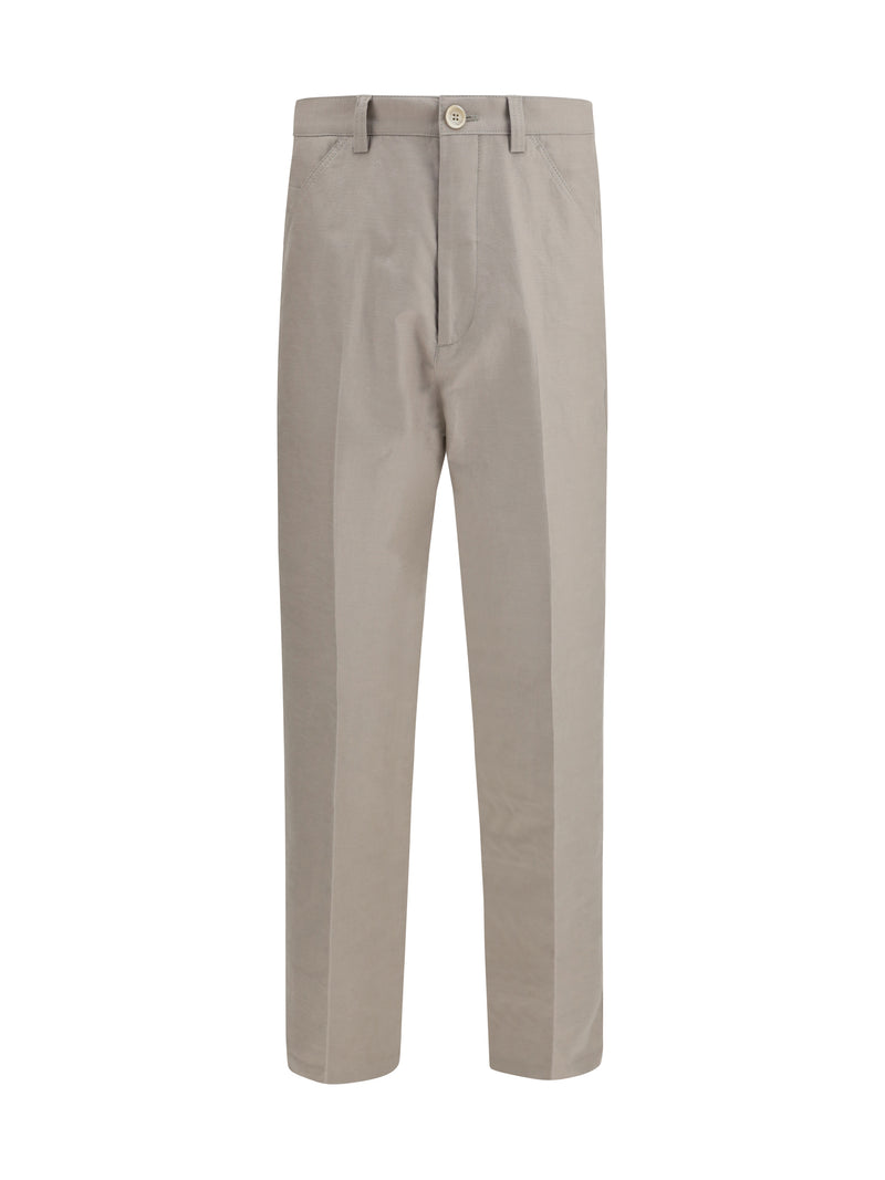 Brunello Cucinelli Brunello Cucinelli Cotton Tailored Pants Brown Freddo - World Class Fashion