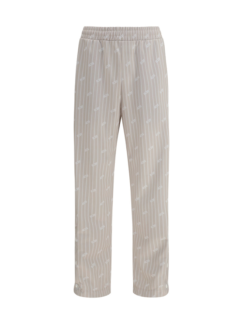 Gcds Gcds All-over Logo Pinstripe Track Pants Sandshell/Bone - World Class Fashion