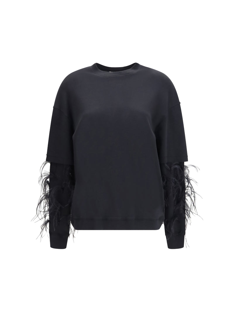 Darkpark Darkpark Troy Double-sleeve Feather Top Black - World Class Fashion