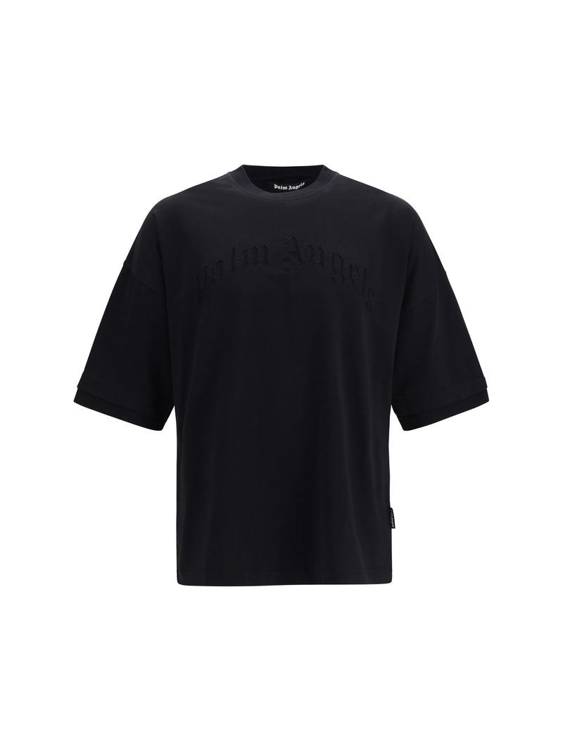 Palm Angels Palm Angels Curved Logo Double-layer T-shirt Black - World Class Fashion