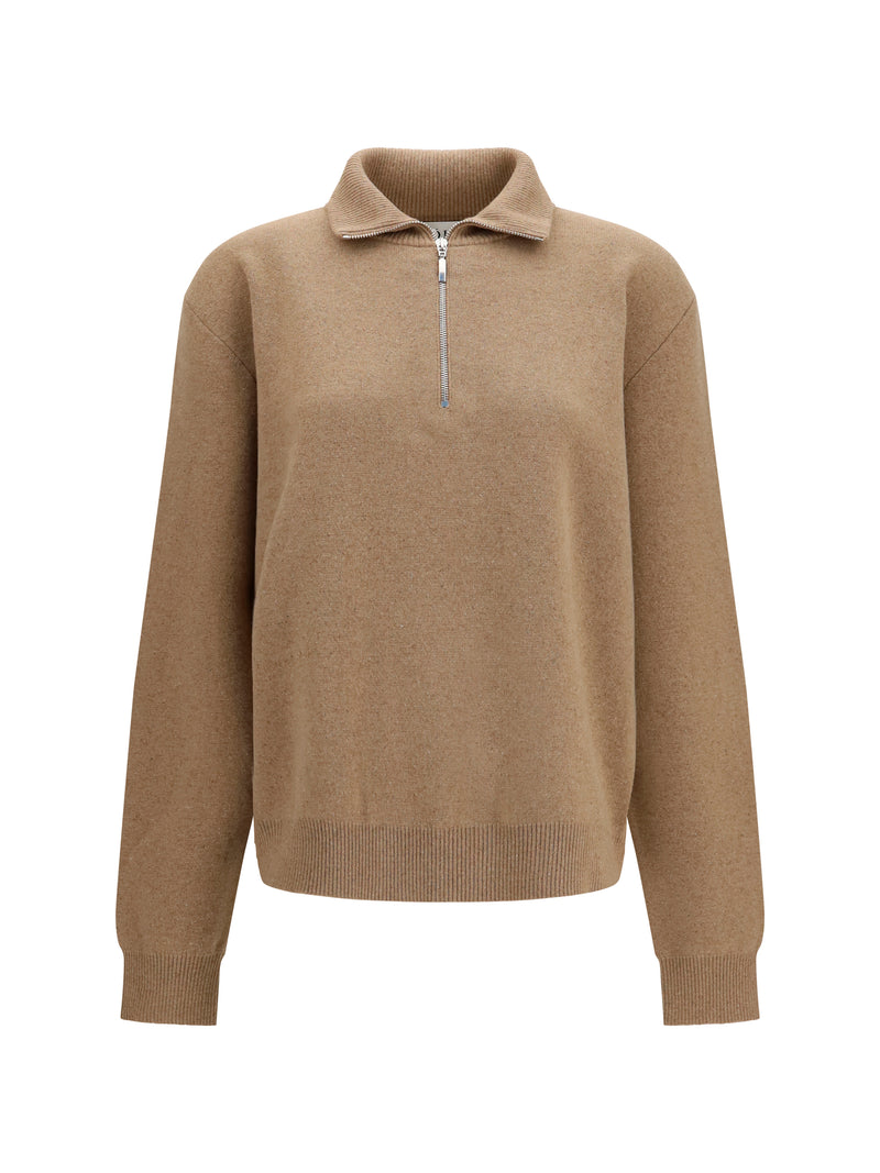 Rohe Rohe Wool and Cashmere Polo Sweater Camel - World Class Fashion