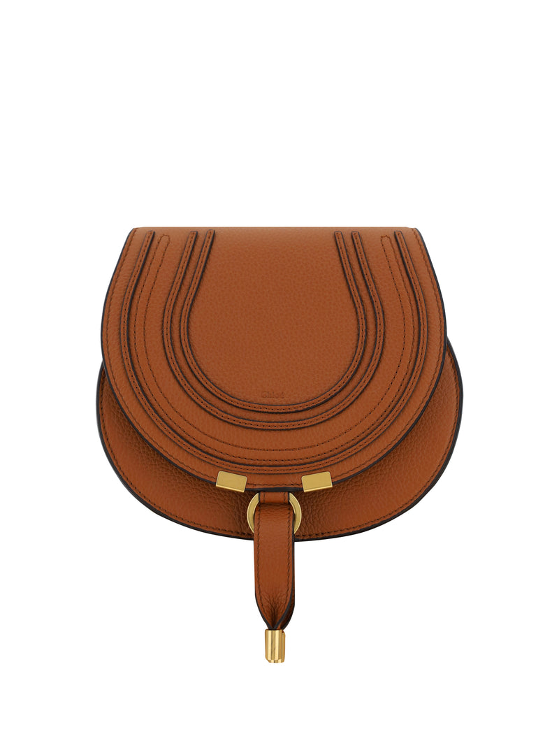 Chloe Chloé Small Marcie Leather Shoulder Bag Tan - World Class Fashion
