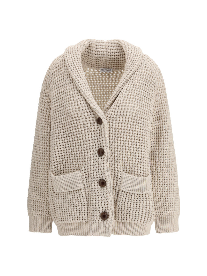 Brunello Cucinelli Brunello Cucinelli Cotton Feather Cardigan Avena - World Class Fashion