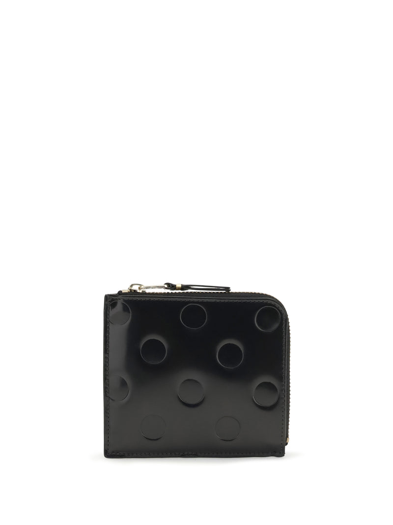 Comme Des Garçons Wallet Comme Des Garçons Wallet Embossed Polka-dot Leather Wallet - World Class Fashion
