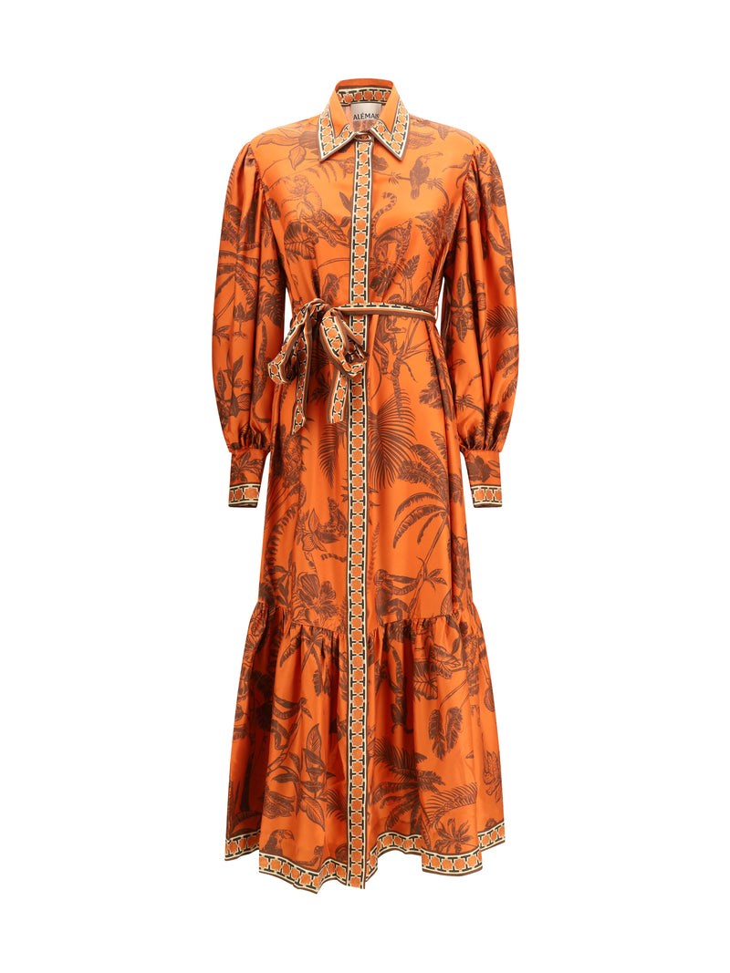 Alemais Alemais Monkey Dance Silk Shirtdress Rust - World Class Fashion
