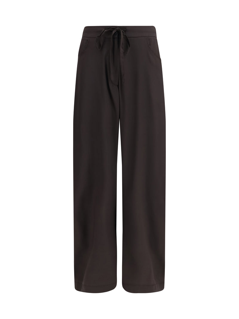 Ella Ella Barrel Leg Silk Pants Fondente - World Class Fashion