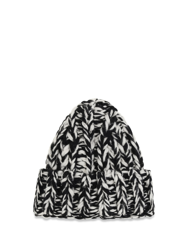 AMI Paris AMI Paris XXL Wool Knit Beanie Noir/Ivoire - World Class Fashion