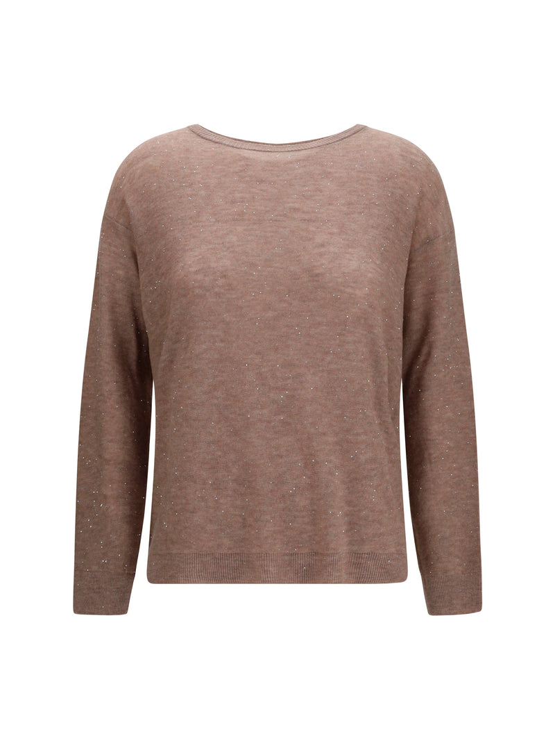 Fabiana Filippi Fabiana Filippi Sequin-Embellished Sweater Moka Meringa - World Class Fashion