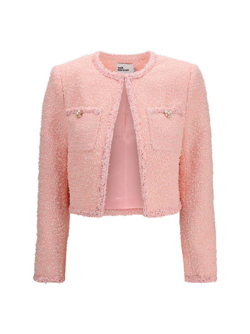 Self-portrait Self-portrait Bouclé Jacket Pink Women - World Class Fashion