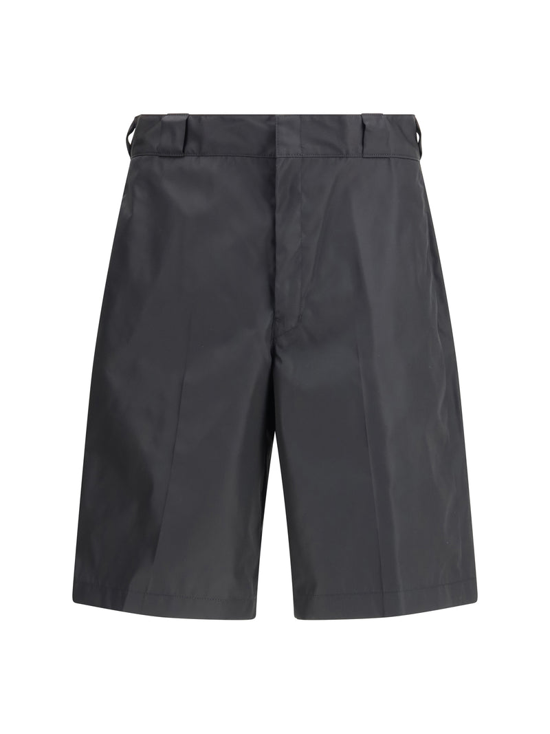 Prada Prada Re-nylon Bermuda Shorts Nero - World Class Fashion