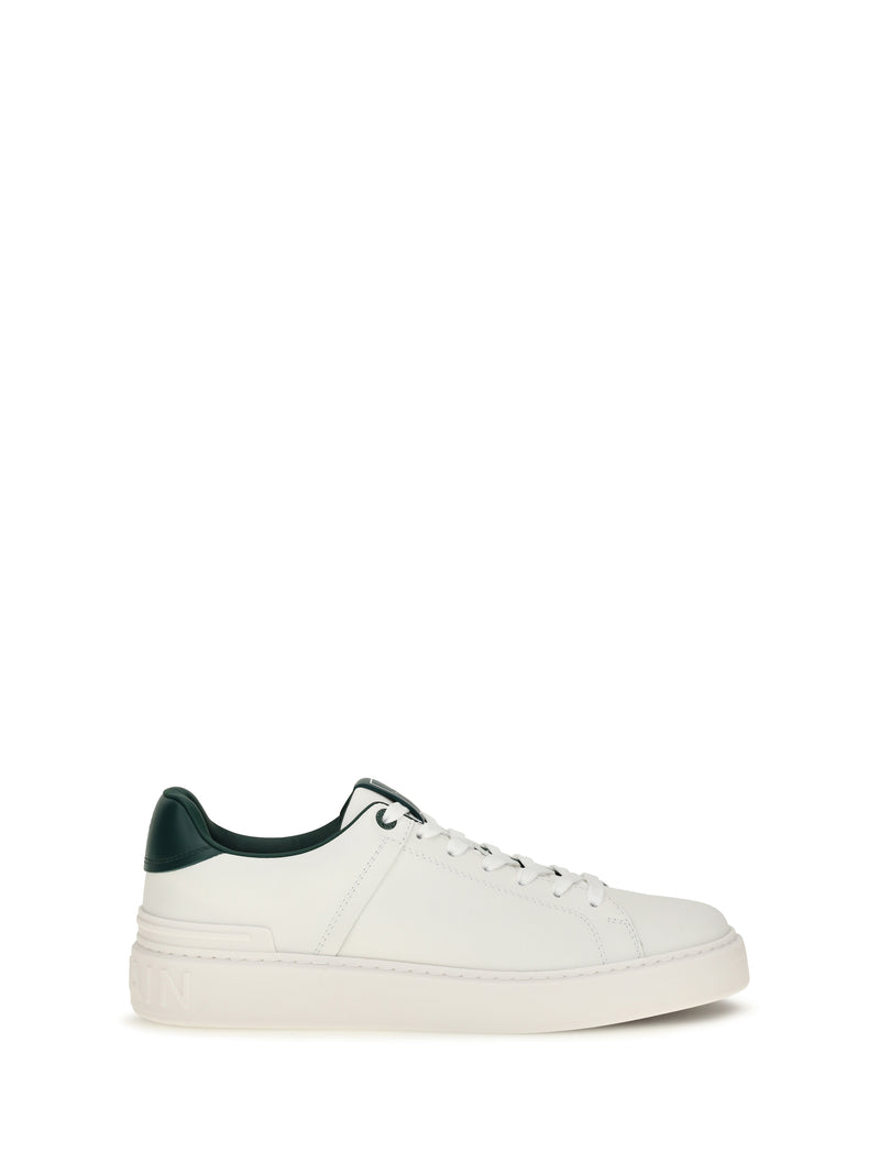 Balmain Balmain B-court Leather Sneakers Blanc/Vert - World Class Fashion