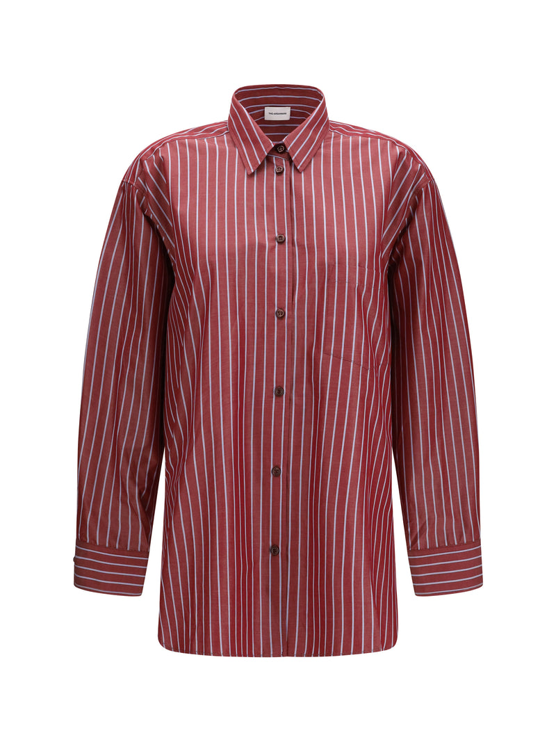 The Andamane The Andamane New Georgiana Oversized Shirt Rouge Noir/Light Blue - World Class Fashion