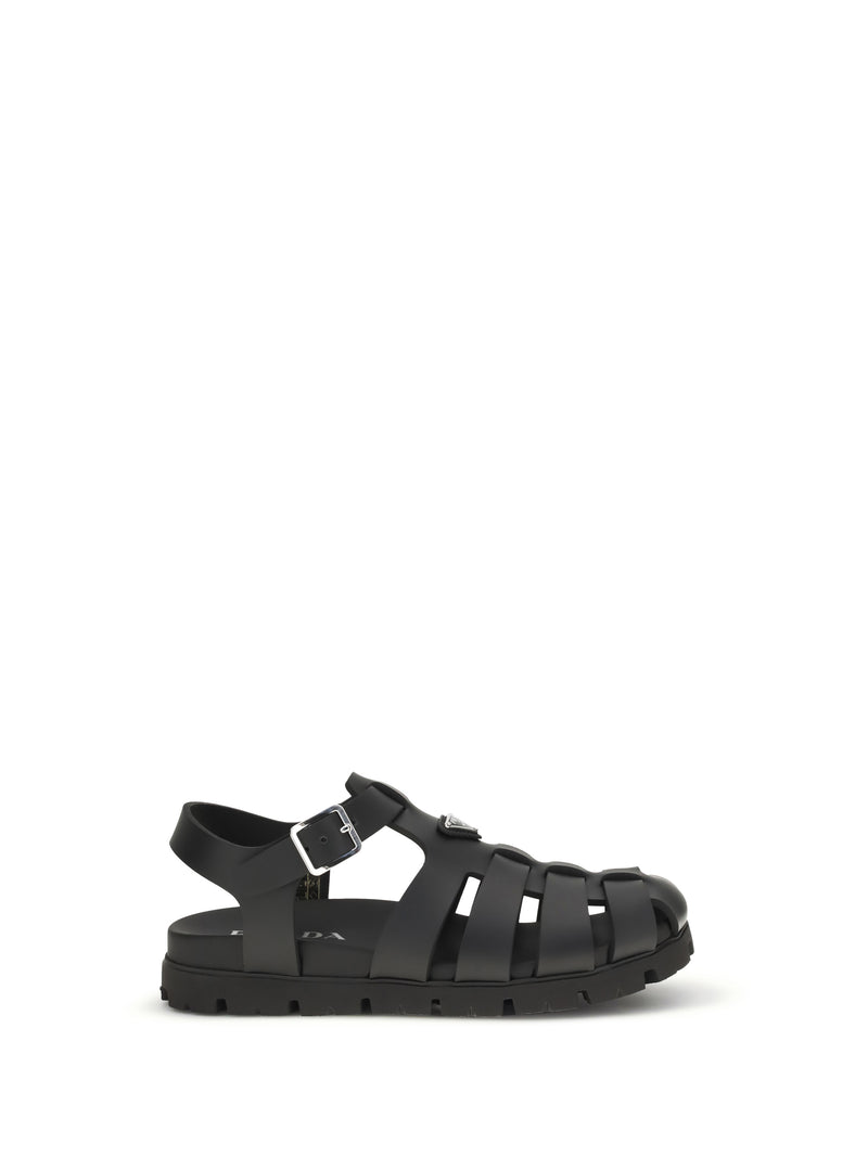 Prada Prada Rubber Cage Sandal Nero Men - World Class Fashion