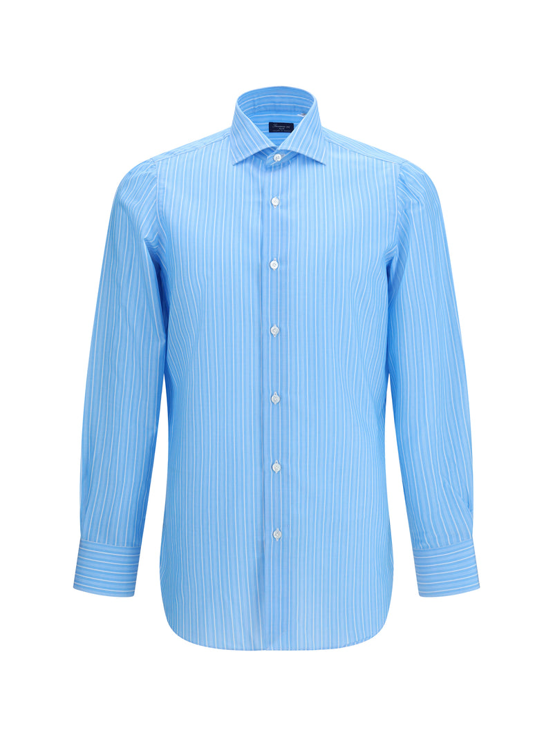 Finamore Finamore Regular Striped Shirt Solid Kaki - World Class Fashion