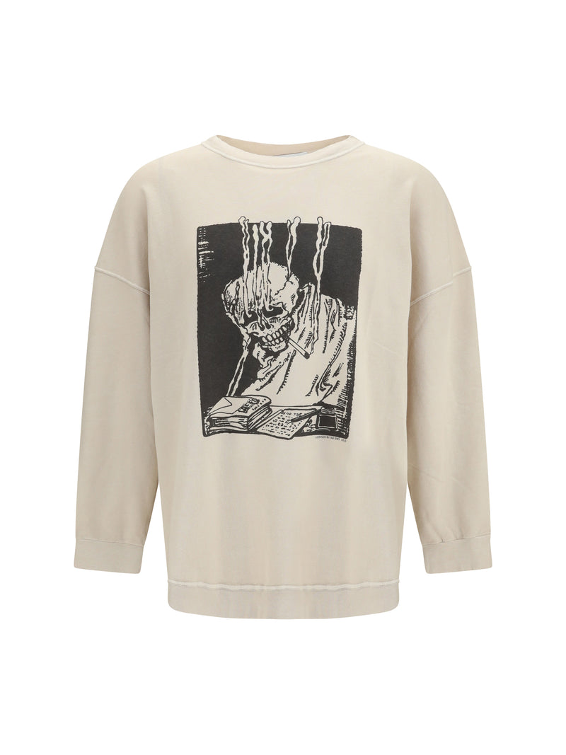 Our Legacy Our Legacy Angry Fan Mail Oversized Sweatshirt Beige - World Class Fashion