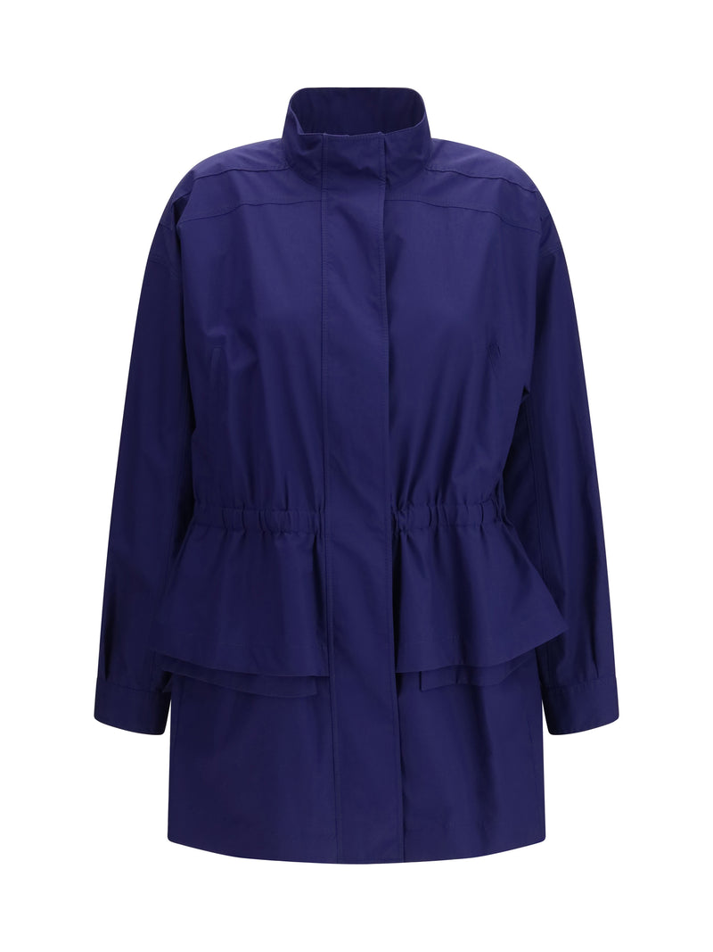 Fendi Fendi Midi Poplin Parka Cotton Logo Embroidery Inchiostro - World Class Fashion