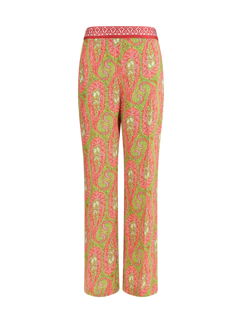 Etro Etro Bootcut Pants Paisley Foliage Print X0896 - World Class Fashion