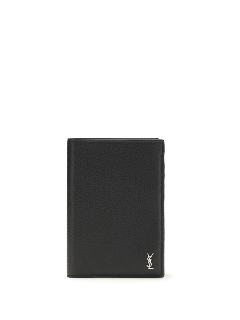 Saint Laurent Saint Laurent Tiny Cassandre Passport Holder In Hammered Leather - World Class Fashion