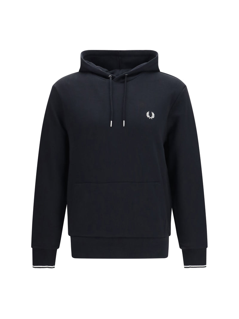 Fred Perry Fred Perry Hoodie With Striped Cuffs Black - World Class Fashion