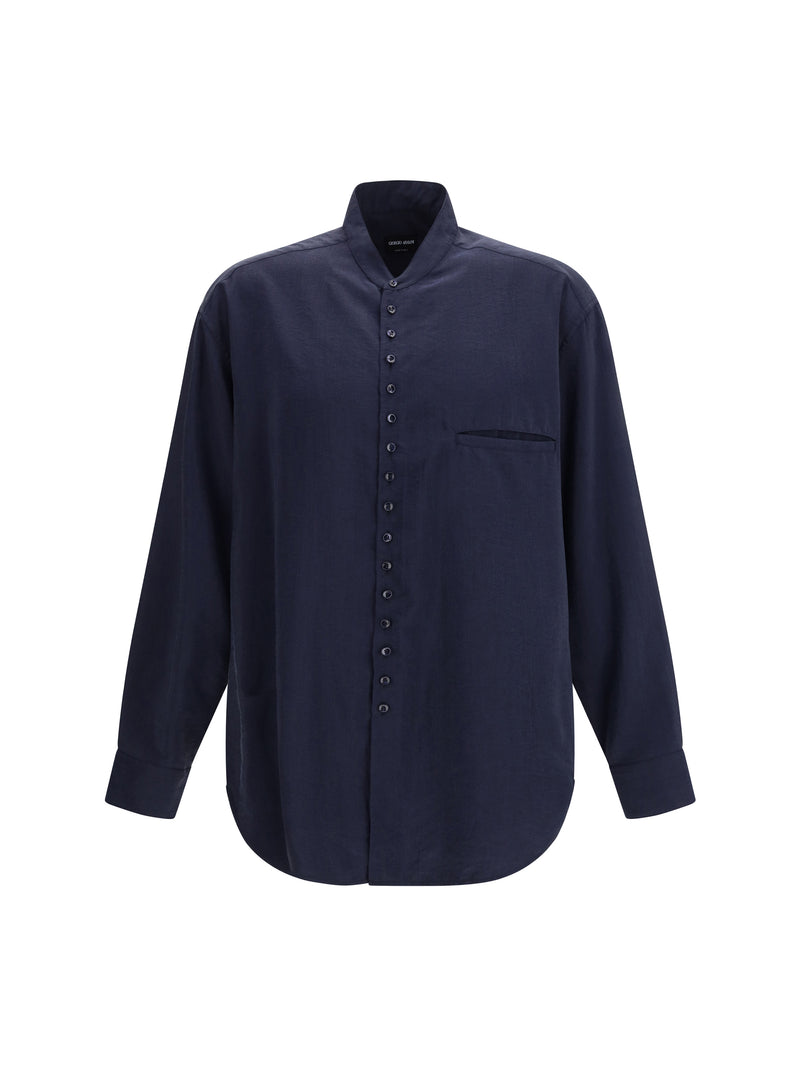 Giorgio Armani Giorgio Armani Washed Silk Shirt Sky Captain - World Class Fashion