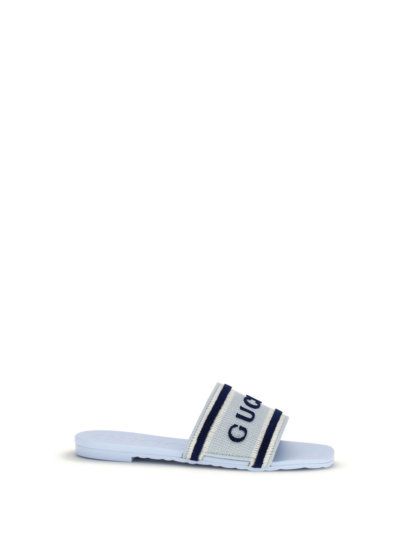 Gucci Gucci Rubber Slide Sandals Blue Women - World Class Fashion