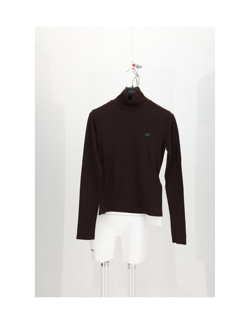 Celine Celine Turtleneck Top Dark Chocolate/Deep Green - World Class Fashion