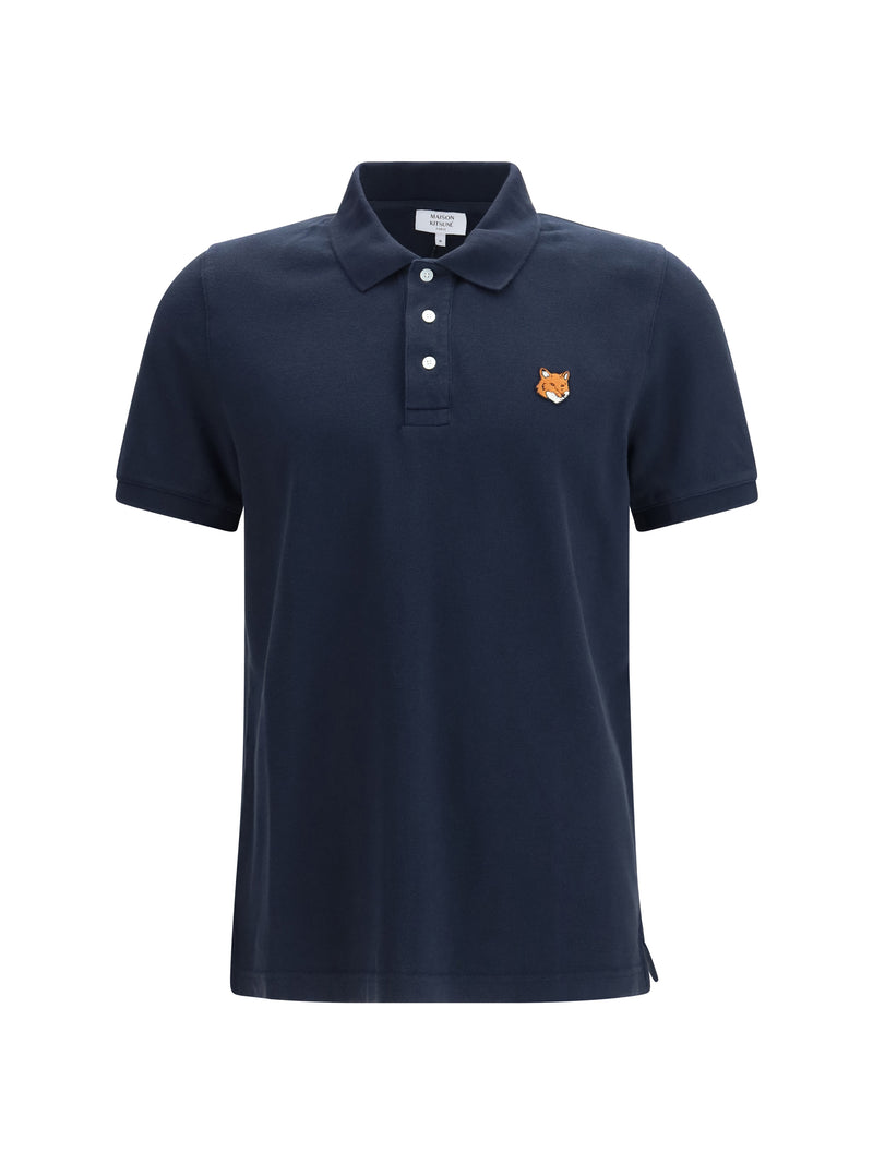 Maison Kitsuné Maison Kitsuné Fox Head Polo Classic Navy - World Class Fashion