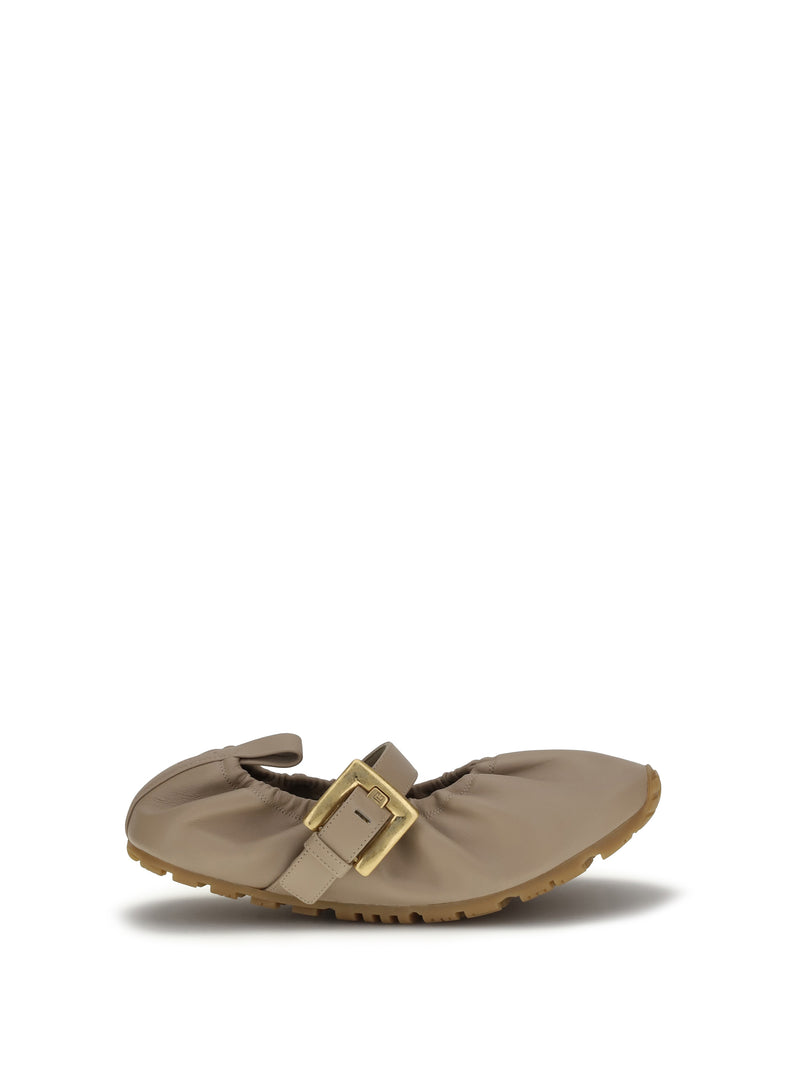 Balmain Balmain Buckle Strap Ballerinas Sable Women - World Class Fashion