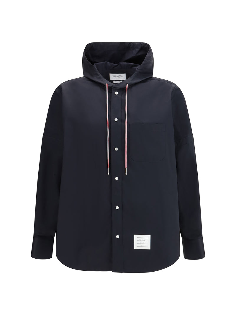 Thom Browne Thom Browne Nylon Cotton Hooded Jacket Navy - World Class Fashion